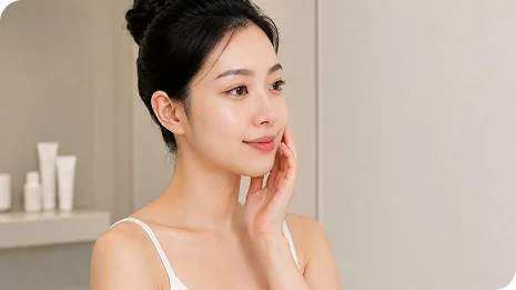 시술 후 피부 관리 모습