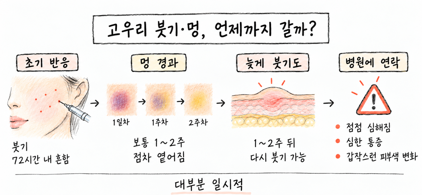 고우리 붓기·멍, 언제까지 갈까? 시술 후 경과와 주의사항
